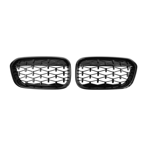 UAGFDFF Gitter Für 1er F20 F21 Auto Frontstoßstangengitter Renngrill Nieren Diamantgrills Silber Grille Zubehör Kühler(Schwarz) von UAGFDFF