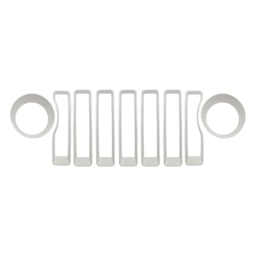 UAGFDFF Gitter Für Jeep Für Wrangler JL 2018-2022 Kühlergrill Grill Einsatz + Scheinwerfer Blinker Abdeckung Trim JL JLU für Jeep für Gladiator JT Kühler(Weiss) von UAGFDFF