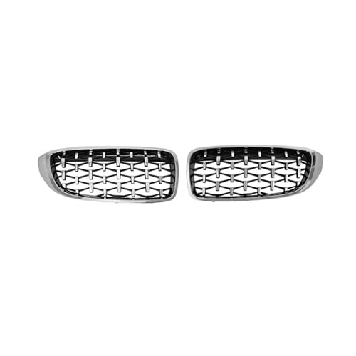 UAGFDFF Gitter Für M4 Für M3 Die 4 Serie Glänzend Schwarz ABS Racing Grill F32 F33 F36 F80 F82 F83 Front Stoßstange Diamant Form Styling Kühler(Silber) von UAGFDFF