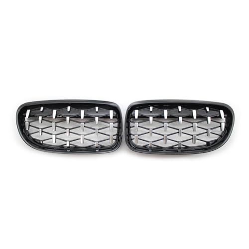 UAGFDFF Gitter Glänzender schwarzer Chrom-Grill im Meteor-Stil für 3er E90 E91 4 Türen LCI Facelift 2009–2012 51137201969 Kühler(Black Sliver) von UAGFDFF