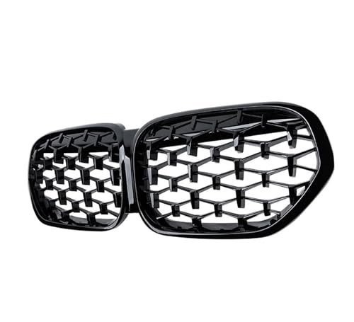 UAGFDFF Gitter Vorne Niere Stoßstange Grille Diamant Racing Grills Ersatz für X1 F48 LCI 2020 2021 2022 Glanz Schwarz Kühler(Schwarz) von UAGFDFF