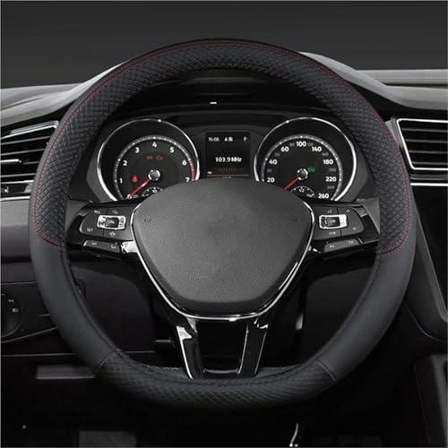 UAGFDFF Lenkradschoner Auto-Lenkradbezug In D-Form Universeller Volant-Zopf Am Lenkrad Modisch rutschfest Auto-Styling Lenkradabdeckung(Schwarz) von UAGFDFF