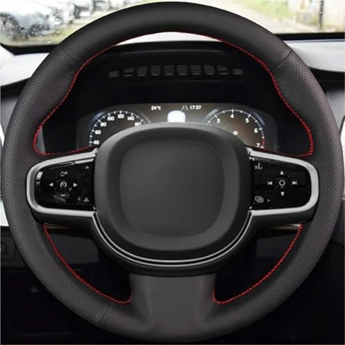 UAGFDFF Lenkradschoner Benutzerdefinierte Auto-Lenkrad-Geflechtabdeckung Aus Weichem Leder Für Volvo S90 XC90 XC60 S60 V90CC Auto-Innenausstattung Lenkradabdeckung(Yellow Thread) von UAGFDFF