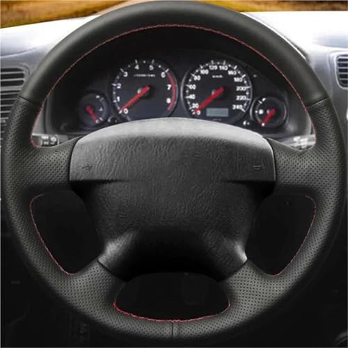 UAGFDFF Lenkradschoner Benutzerdefinierte Auto-Lenkrad-Geflechtabdeckung Für Civic 2000-2005 Für Civic Hybrid 2003 Für Stream 2001 Auto-Innenausstattung Lenkradabdeckung(Red Thread) von UAGFDFF