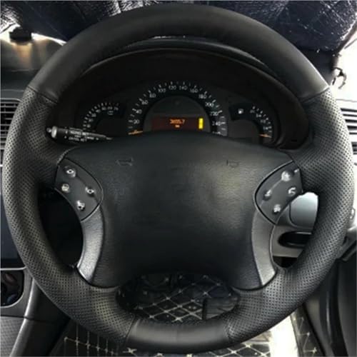 UAGFDFF Lenkradschoner Benutzerdefinierte Auto-Lenkrad-Geflechtabdeckung Für Mercedes Für Benz W203 C-Klasse 2001-2007 Auto-Innenausstattung Lenkwickel Lenkradabdeckung(Brown Thread) von UAGFDFF