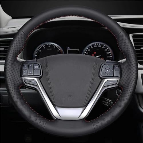 UAGFDFF Lenkradschoner Benutzerdefinierte Auto-Lenkradabdeckung Für Toyota Für Highlander 2014-2019 Auto-Innenausstattung Lenkradabdeckung(Brown Thread) von UAGFDFF