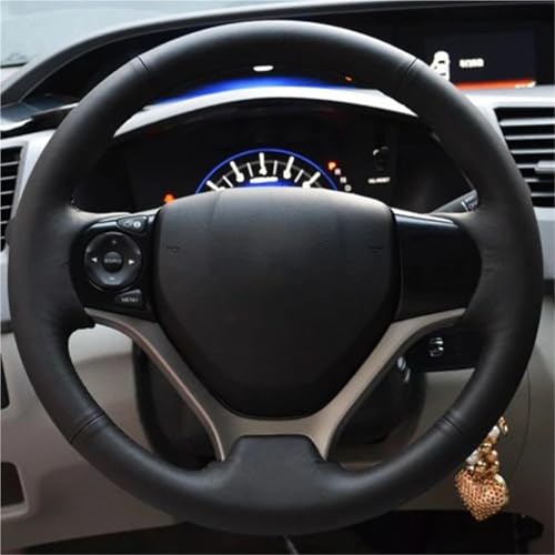 UAGFDFF Lenkradschoner Benutzerdefinierte Auto Lenkradbezug Für Civic 9 2012-2015 Auto-Innenausstattung Lenkradabdeckung(Yellow Thread) von UAGFDFF