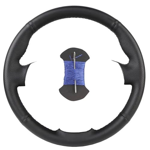 UAGFDFF Lenkradschoner DIY Angepasst Auto Lenkrad Abdeckung Für Peugeot 307 CC 2004-2009 307 SW 407 SW Auto Künstliche Leder Lenkung Wrap Lenkradabdeckung(Blue Thread) von UAGFDFF