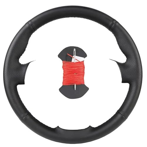 UAGFDFF Lenkradschoner DIY Angepasst Auto Lenkrad Abdeckung Für Peugeot 307 CC 2004-2009 307 SW 407 SW Auto Künstliche Leder Lenkung Wrap Lenkradabdeckung(Red Thread) von UAGFDFF
