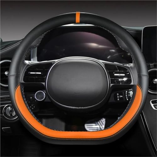 UAGFDFF Lenkradschoner Für Hyundai Für Ioniq 5 2016-2022 Autolenkradabdeckung D-Form PU-Leder Autoinnenausstattung Lenkradabdeckung(Orange) von UAGFDFF
