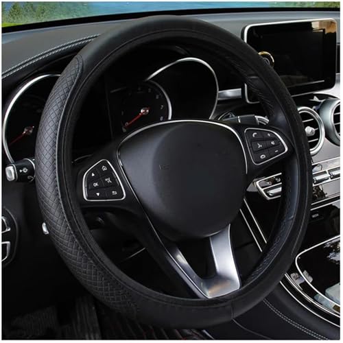 UAGFDFF Lenkradschoner Universelle rutschfeste Lederlenkradabdeckung Für A3 8P A4 B8 B6 A5 B7 A6 C6 A3 8V A1 TT B5 C7 C5 Q5 Q2 Auto-Styling Lenkradabdeckung(Schwarz) von UAGFDFF