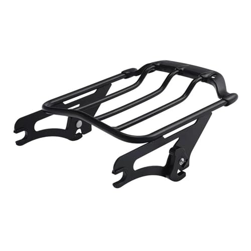 UAGFDFF Motorrad-Two-UP-Gepäckträger Für Touring Für Electra Glide Für Ultra Limited Für Street Glide Für Road King Für FLTR 2009–2023 2021 2018 19 Gepäck Träger Fracht Regal Halter(Schwarz) von UAGFDFF