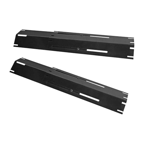 UALXPAO BBQ-Heizplatten BBQ-Gasgrill-Heizplatte, Verstellbarer Flammenbändiger for Gasgrill, Ersatzteil, Porzellanstahl-Heizplatte for Picknick im Freien(Black 2 Piece) von UALXPAO