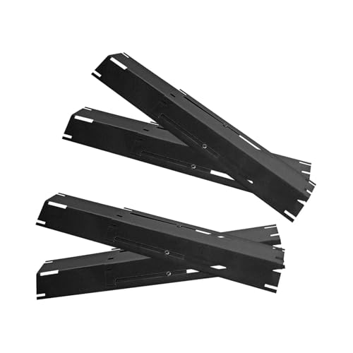 UALXPAO BBQ-Heizplatten BBQ-Gasgrill-Heizplatte, Verstellbarer Flammenbändiger for Gasgrill, Ersatzteil, Porzellanstahl-Heizplatte for Picknick im Freien(Black 4 Piece) von UALXPAO