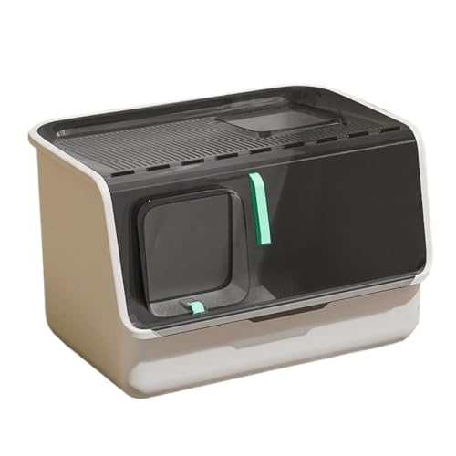 Katzentoilette, Geschlossene Katzentoilette mit Fronteingang und Ausgang Oben, große Haustiertoilette for Katzen/kleine Hunde Katzentoilette(Gray) von UANFHWZF