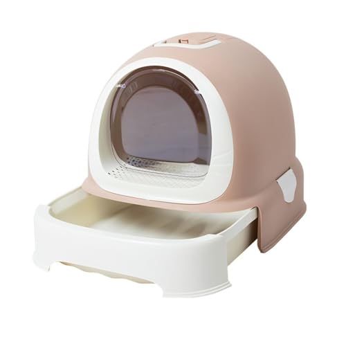 Katzentoilette, Geschlossene Katzentoilette mit Haube und Griff, tragbare Sichtschutztoilette mit Schublade Katzentoilette(Pink) von UANFHWZF