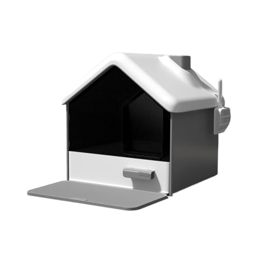 Katzentoilette, Katzentoilette mit Haube – Privatsphäre, Keine Unordnung, tragbar und leicht zu reinigen Katzentoilette(Gray) von UANFHWZF