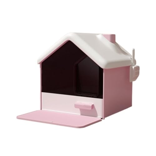 Katzentoilette, Katzentoilette mit Haube – Privatsphäre, Keine Unordnung, tragbar und leicht zu reinigen Katzentoilette(Pink) von UANFHWZF