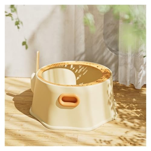 Katzentoilette, Offene Katzentoilette mit Schaufel, leicht zu reinigen und for Kaninchen zu installieren Katzentoilette(Yellow) von UANFHWZF
