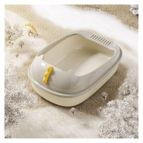 Katzentoilette, Robuste offene Katzentoilette mit Schaufel, Spritzschutz-Tiertablett Katzentoilette(Gray) von UANFHWZF