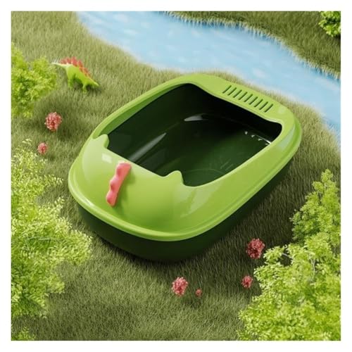 Katzentoilette, Robuste offene Katzentoilette mit Schaufel, Spritzschutz-Tiertablett Katzentoilette(Green) von UANFHWZF