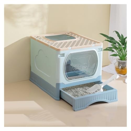 Katzentoilette, XL Faltbare Katzentoilette mit Deckel, Einstieg von Oben for große Katzen, leicht zu reinigen Katzentoilette Katzentoilette, XL Faltbare Katzentoilette mit Deckel, Einstieg von Oben for große Katzen, leicht zu reinigen Katzentoilette von UANFHWZF