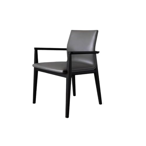 UANFHWZF Esszimmerstühle Chinesischer Esszimmerstuhl aus Massivholz mit Rückenlehne aus echtem Leder(Dark Grey) von UANFHWZF