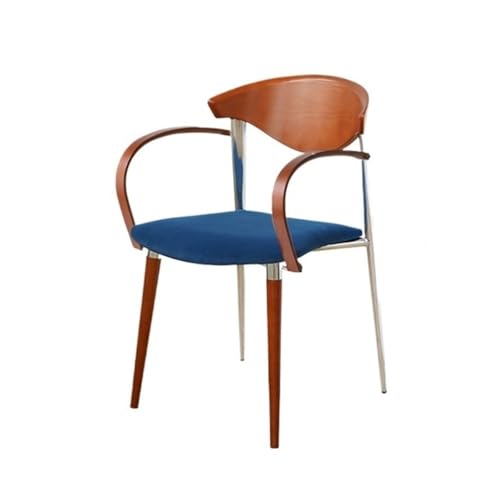 UANFHWZF Esszimmerstühle Mid-Century Esszimmerstühle aus Holz mit geschwungener Rückenlehne und Metallbeinen(Blue) von UANFHWZF