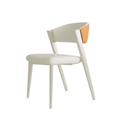 UANFHWZF Esszimmerstühle Mid Century Esszimmerstuhl aus PU-Leder mit Metallbeinen for die Küche(White) von UANFHWZF