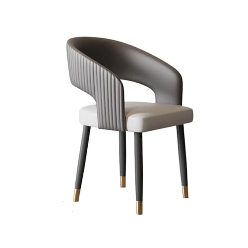 UANFHWZF Esszimmerstühle Moderne Esszimmerstühle aus Kunstleder mit Armlehnen und Metallbeinen(Gray) von UANFHWZF