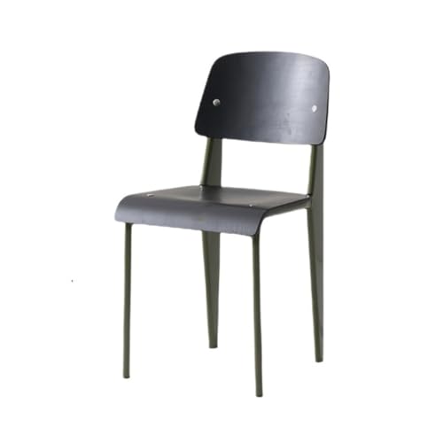 UANFHWZF Esszimmerstühle Moderner Esszimmerstuhl aus Holz mit Metallbeinen for die Küche im Innen- und Außenbereich(Black) von UANFHWZF
