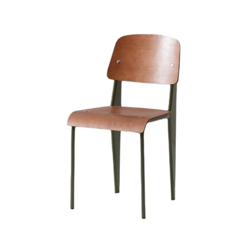 UANFHWZF Esszimmerstühle Moderner Esszimmerstuhl aus Holz mit Metallbeinen for die Küche im Innen- und Außenbereich(Brown) von UANFHWZF