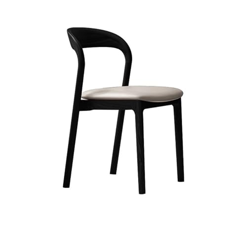 UANFHWZF Esszimmerstühle Moderner Esszimmerstuhl aus Massivholz mit minimalistischer Holzrückenlehne for Zuhause und Restaurant(Black) von UANFHWZF