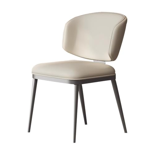UANFHWZF Esszimmerstühle Moderner minimalistischer Esszimmerstuhl, Leichter Hocker mit Rückenlehne for Zuhause, Hotel, Restaurant(Beige) von UANFHWZF