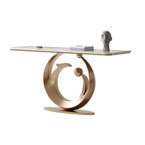 UANFHWZF Konsolentisch, Eingangstisch mit Kunstmarmorplatte und schmaler Konsole mit Metallfuß Tisch(Gold,M) von UANFHWZF