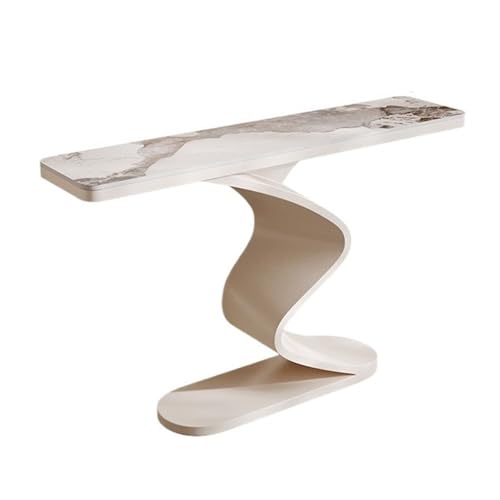 UANFHWZF Konsolentisch, Moderner Konsolentisch aus Kunstmarmor, Eingangsbereich, Sofatisch for Wohnzimmer Tisch(White,M) von UANFHWZF
