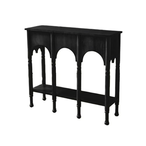 UANFHWZF Konsolentisch, Moderner Konsolentisch aus der Mitte des Jahrhunderts, 39 Zoll Moderne dekorative Konsolen-Akzenttischmöbel for Eingangsbereich, Wohnzimmer Tisch(Black) von UANFHWZF
