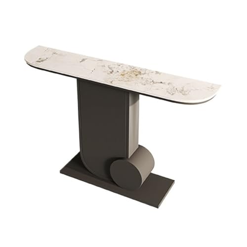 UANFHWZF Konsolentisch, Moderner Konsolentisch mit Kunstmarmorplatte und Metallfuß for das Wohnzimmer Tisch(Black,M) von UANFHWZF