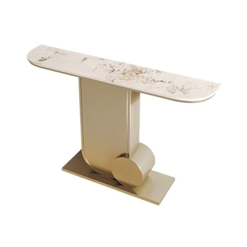 UANFHWZF Konsolentisch, Moderner Konsolentisch mit Kunstmarmorplatte und Metallfuß for das Wohnzimmer Tisch(White,M) von UANFHWZF