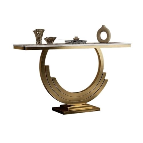UANFHWZF Konsolentisch, Moderner Marmor-Konsolentisch mit Metallfuß for Eingangsbereich und Wohnzimmer Tisch(L) von UANFHWZF