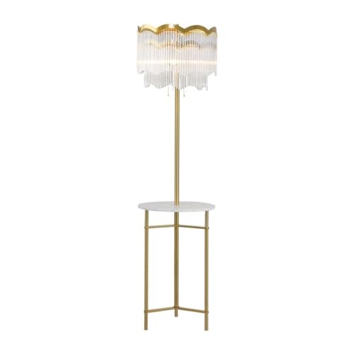 UANFHWZF Stehlampen Moderne, glamouröse Stehlampe mit Marmorsockel und Glasschirm for Schlafzimmer und Wohnzimmer von UANFHWZF