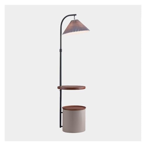 UANFHWZF Stehlampen Moderne Holz-Stehlampe mit Couchtisch, Mid Century Bauernhaus-Beleuchtung for Schlafzimmer & Wohnzimmer(Brown) von UANFHWZF