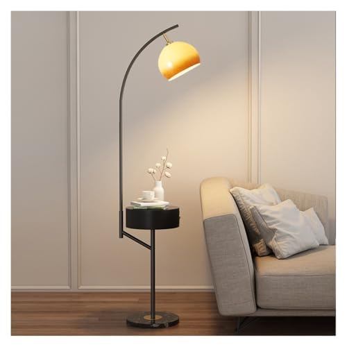 UANFHWZF Stehlampen Moderne verstellbare Stehlampe mit Couchtisch und USB-Ladeanschlüssen for Wohnzimmer, Schlafzimmer, Büro(Black) von UANFHWZF