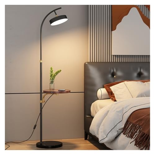 UANFHWZF Stehlampen Stehlampe mit Tischbefestigung, Marmor-Stehlampe mit Bogen, Gebogene hohe Regal-Stehlampe for Wohnzimmer, Büro, 360° drehbarer Schirm(Brown) von UANFHWZF