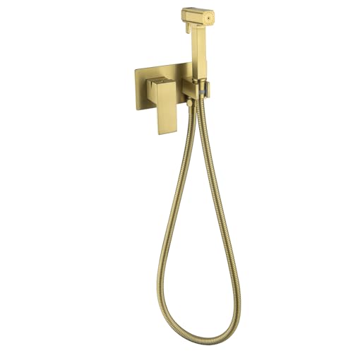 Brushed gold,Hand-Bidet-Sprüher Für Die Toilette, Bidet-Aufsatz-Set Mit 2 Modi (Jet/Stream), Messing-Stoffwindel-Mischbatterien Zum Waschen Von Babys von UAOGPLK