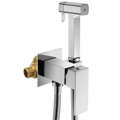 Chrome,Hand-Bidet-Sprayer Für Die Toilette, Bidet-Aufsatz Set Mit 2 Modi Und Heißem Und Kaltem Wasser, An Der Wand Montierter Baby-Stoffwindel-Sprüher Aus Messing Mit 120 Cm Schlauch Chrome,Hand-Bidet-Sprayer Für Die Toilette, Bidet-Aufsatz Set Mit 2 Modi Und Heißem Und Kaltem Wasser, An Der Wand Montierter Baby-Stoffwindel-Sprüher Aus Messing Mit 120 Cm Schlauch von UAOGPLK