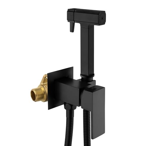 Schwarz,Hand-Bidet-Sprayer Für Die Toilette, Bidet-Aufsatz Set Mit 2 Modi Und Heißem Und Kaltem Wasser, An Der Wand Montierter Baby-Stoffwindel-Sprüher Aus Messing Mit 120 Cm Schlauch Schwarz,Hand-Bidet-Sprayer Für Die Toilette, Bidet-Aufsatz Set Mit 2 Modi Und Heißem Und Kaltem Wasser, An Der Wand Montierter Baby-Stoffwindel-Sprüher Aus Messing Mit 120 Cm Schlauch von UAOGPLK
