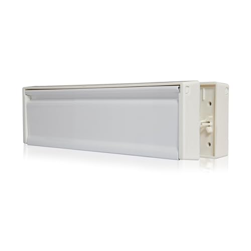 UAP MailPlate 10-Zoll-Briefschild aus Weiß, hochwertiger, zugfester Briefkasten, Briefkasten mit Teleskopärmeln für PVC-Türen mit 20-40 mm Türstärke. von UAP