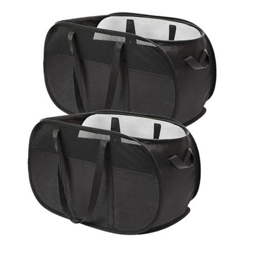 Pop-up-Wäschekörbe- Faltbarer Wäschekorb,Atmungsaktiver Wabennetz-Wäschekorb, Platzsparend, Geeignet für die Aufbewahrung in der Waschküche,auf Reisen（Schwarz） von UASJKH