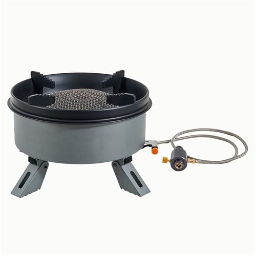 8000W Abnehmbarer Gasherd, Gusseisen Campingkocher mit 1m verlängertem Schlauch, tragbarer Infrarotbrenner, Outdoor-Campingkocher für Picknicks, Angeln, Heckklappenpartys (Grau) von UASNHU